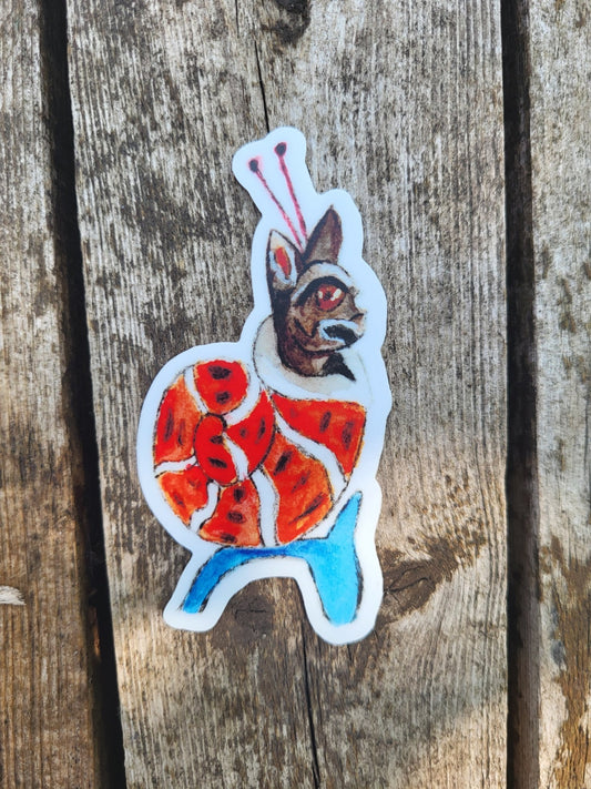 Medieval Snail Cat Sticker Whimsical Vinyl Decal - Starry Skies Austin