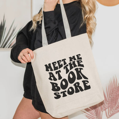 Meet Me at the Bookstore Canvas Tote Bag - Perfect Bookish Accessory for Stylish and Eco-Friendly Bookstore Trips - Starry Skies Austin