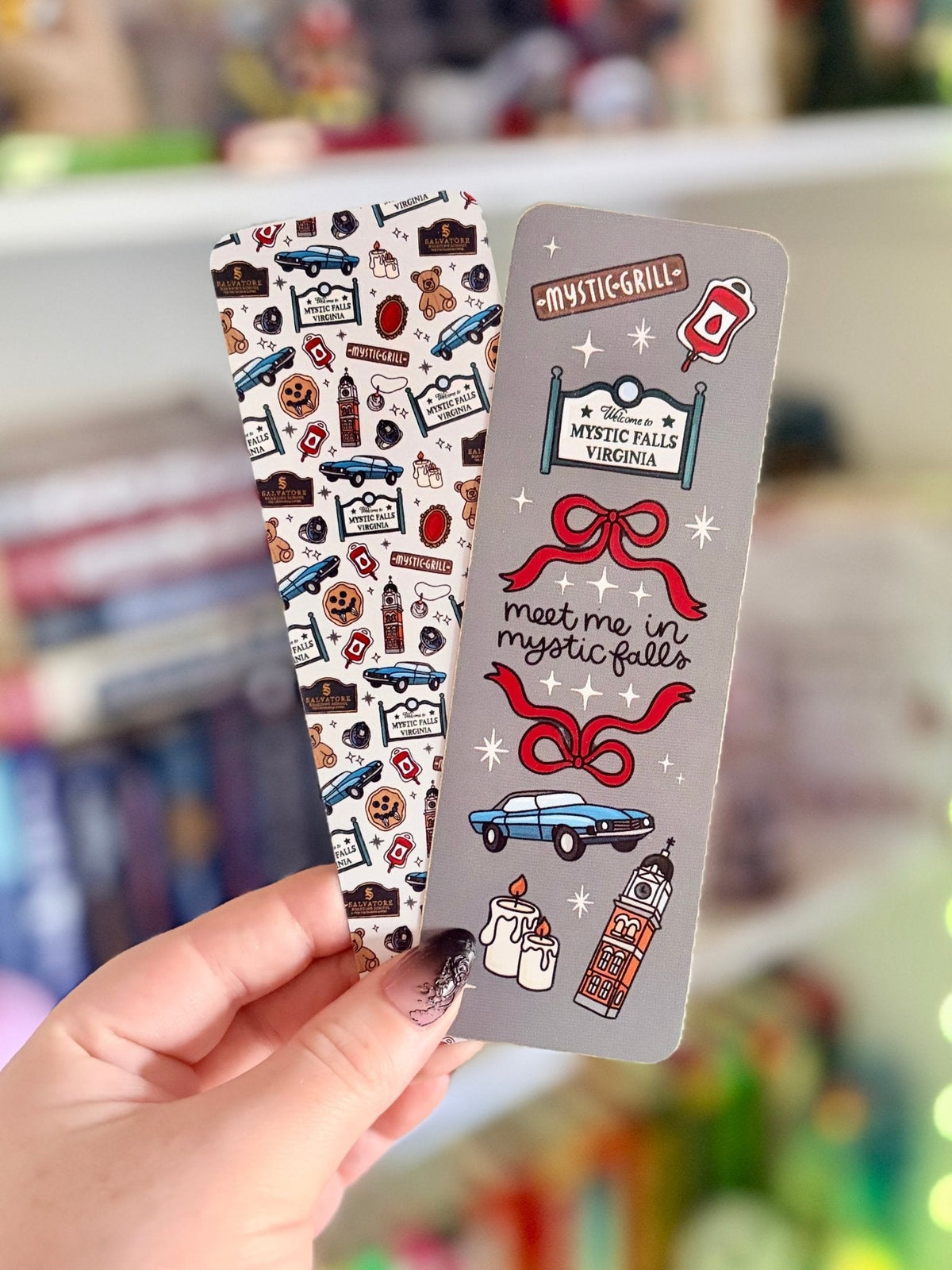 Meet Me in Mystic Falls TVD Inspired Dual-Sided Matte Cardstock Bookmark - Starry Skies Austin