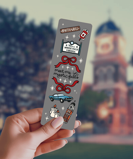 Meet Me in Mystic Falls TVD Inspired Dual-Sided Matte Cardstock Bookmark - Starry Skies Austin