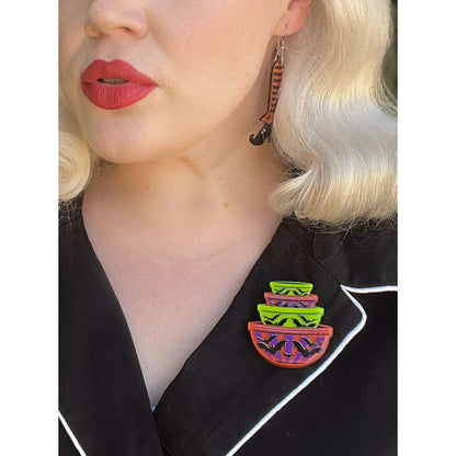 Menacing Mixers Halloween Bowls Brooch by Lipstick & Chrome — Holt Howard Inspired Pin - Starry Skies Austin
