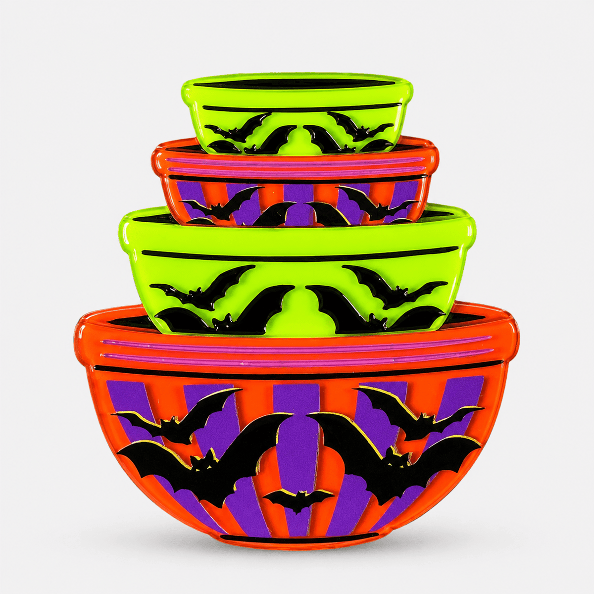 Menacing Mixers Halloween Bowls Brooch by Lipstick & Chrome — Holt Howard Inspired Pin - Starry Skies Austin