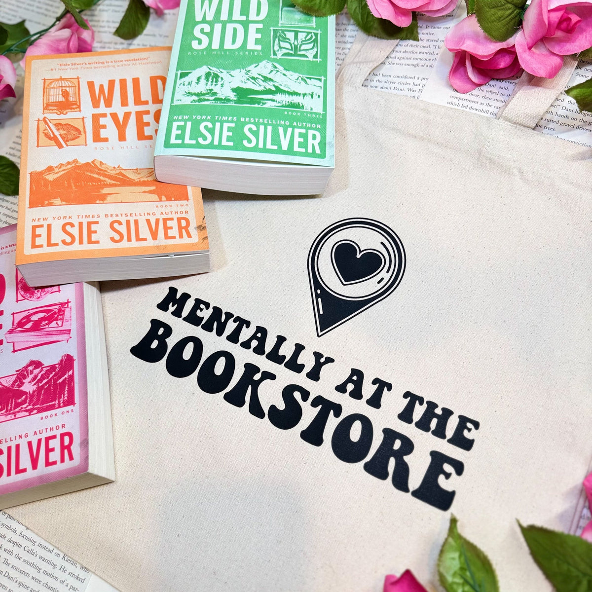 Mentally at the Bookstore Canvas Tote Bag – Perfect for Bookstore Adventures - Starry Skies Austin