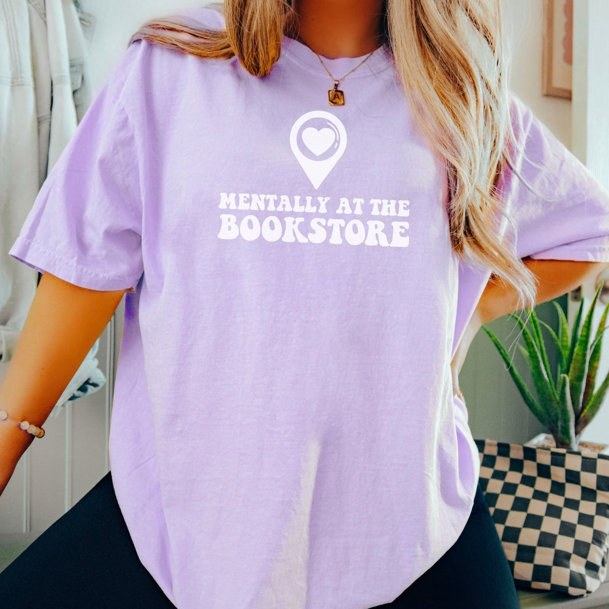 Mentally at the Bookstore Premium Comfort Colors Shirt for Book Lovers - Starry Skies Austin