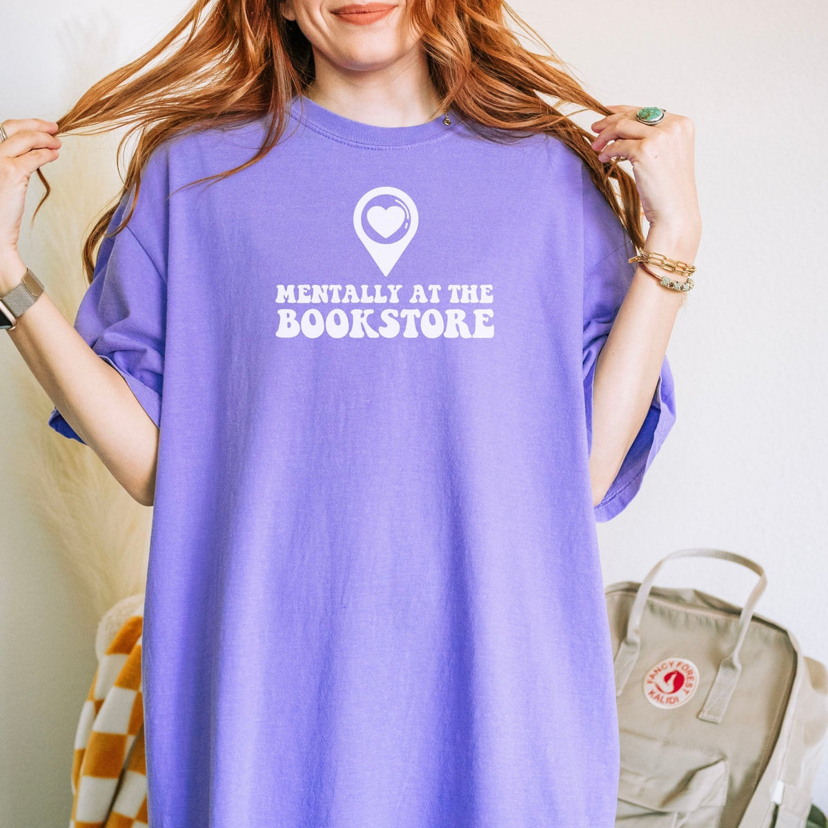 Mentally at the Bookstore Premium Comfort Colors Shirt for Book Lovers - Starry Skies Austin