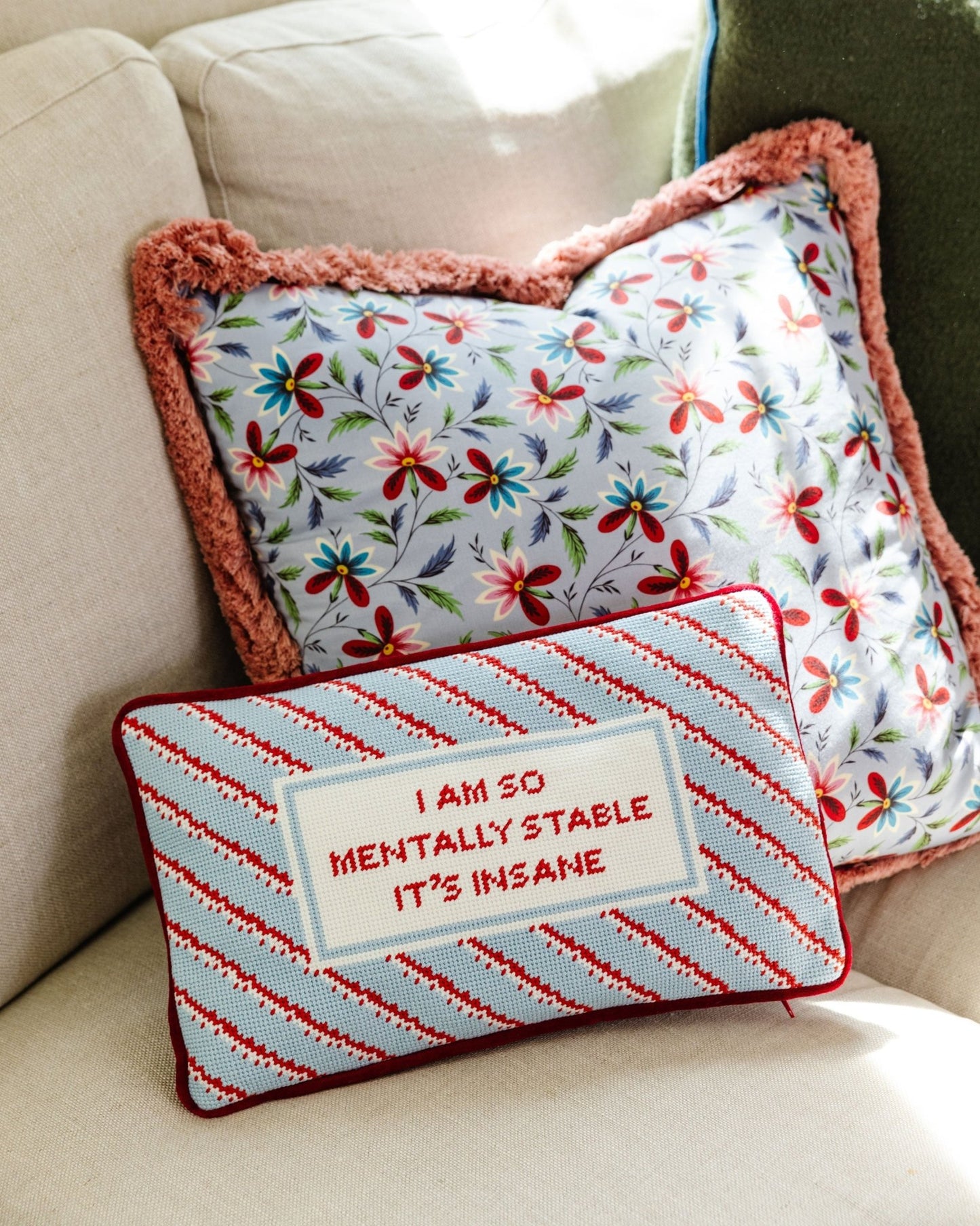 Mentally Stable Needlepoint Pillow - Starry Skies Austin