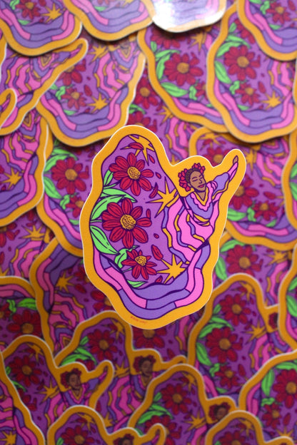 Mexican Sunflower Dancer Sticker - Starry Skies Austin