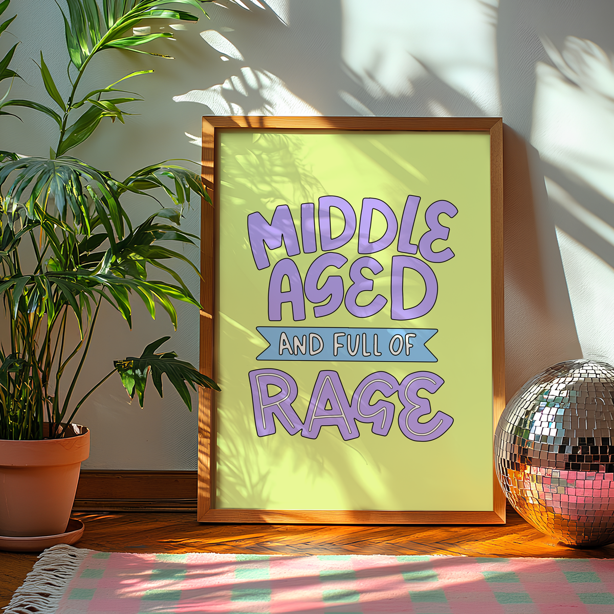Middle Aged And Full of Rage Unframed Art Print - Starry Skies Austin
