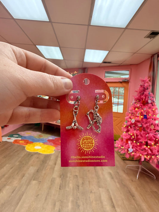 Mismatched Hockey Gear Earrings - Starry Skies Austin