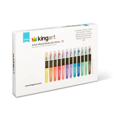 Mixed Media Gel Stick Crayons - 12 Metallic Colors - Starry Skies Austin