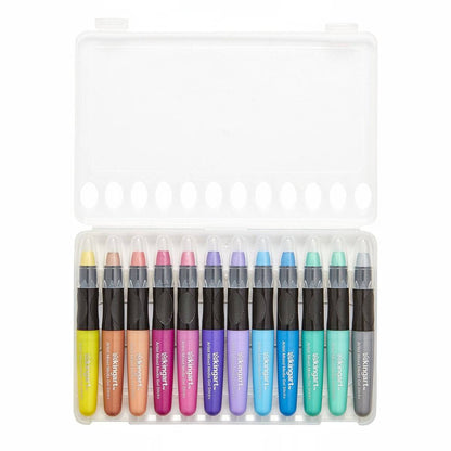 Mixed Media Gel Stick Crayons - 12 Metallic Colors - Starry Skies Austin