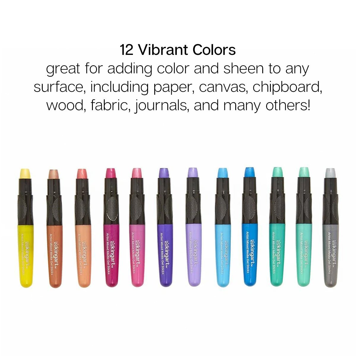 Mixed Media Gel Stick Crayons - 12 Metallic Colors - Starry Skies Austin