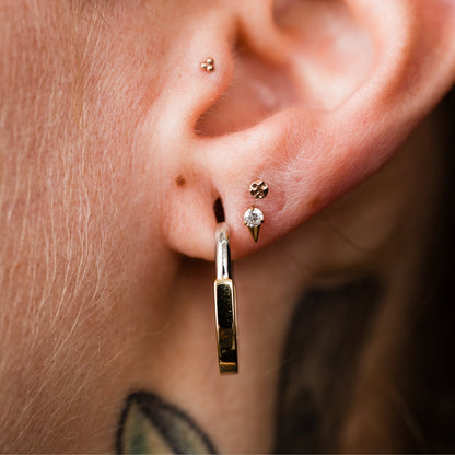 Mixed Metal Huggie Hoops - Starry Skies Austin