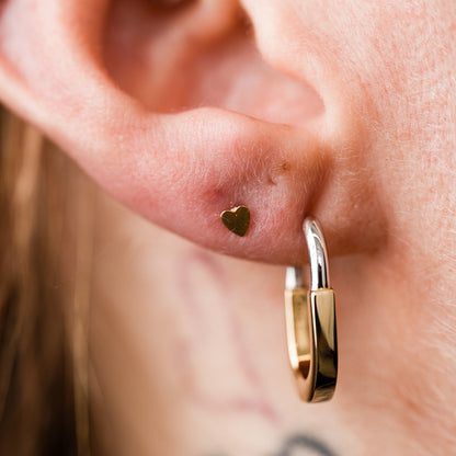 Mixed Metal Huggie Hoops - Starry Skies Austin