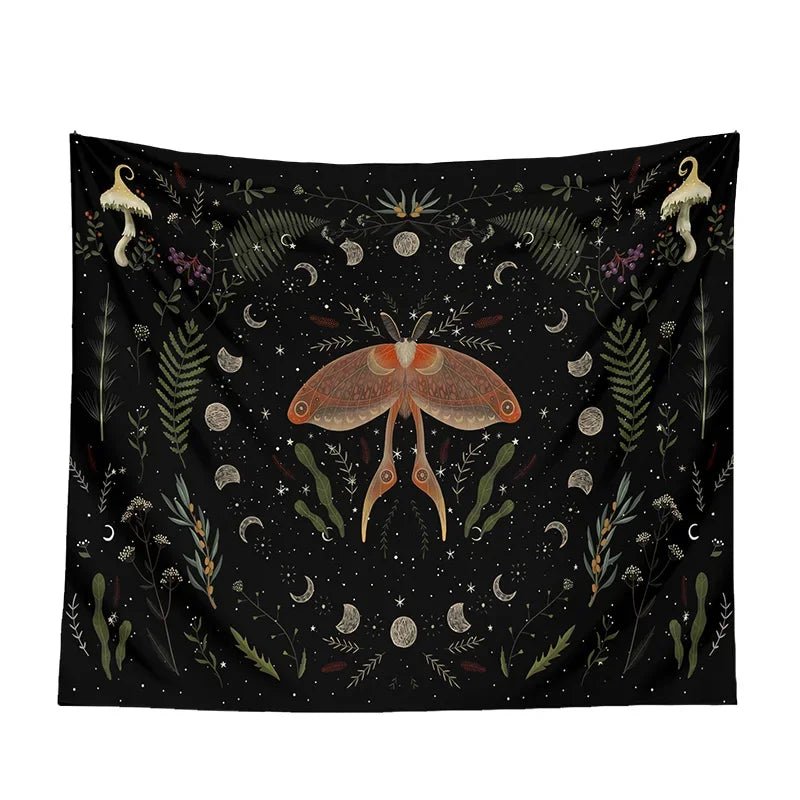 Moon Phase Black Tapestries - Starry Skies Austin