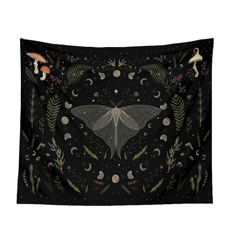 Moon Phase Black Tapestries - Starry Skies Austin