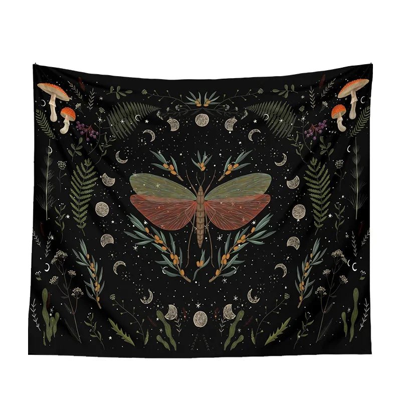 Moon Phase Black Tapestries - Starry Skies Austin