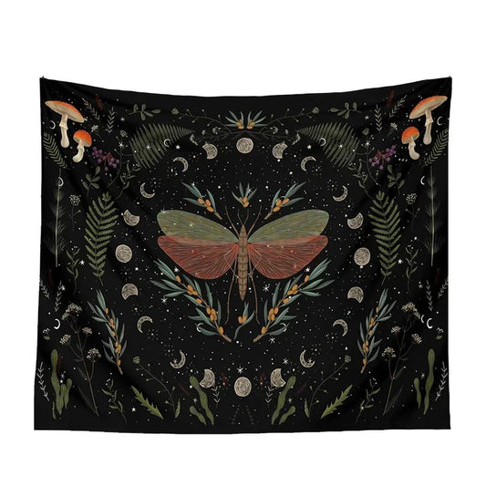 Moon Phase Black Tapestries - Starry Skies Austin
