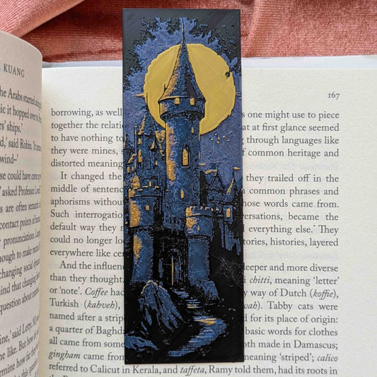 Moonlit Castle I Art Bookmark Fantasy Reader Gift - Starry Skies Austin