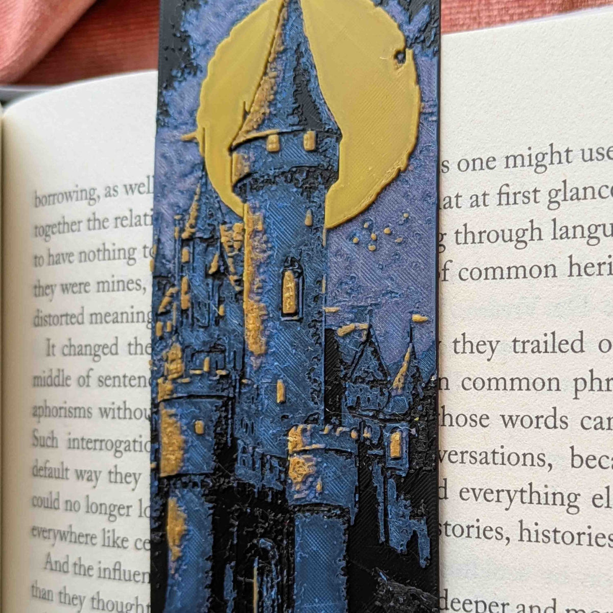 Moonlit Castle I Art Bookmark Fantasy Reader Gift - Starry Skies Austin