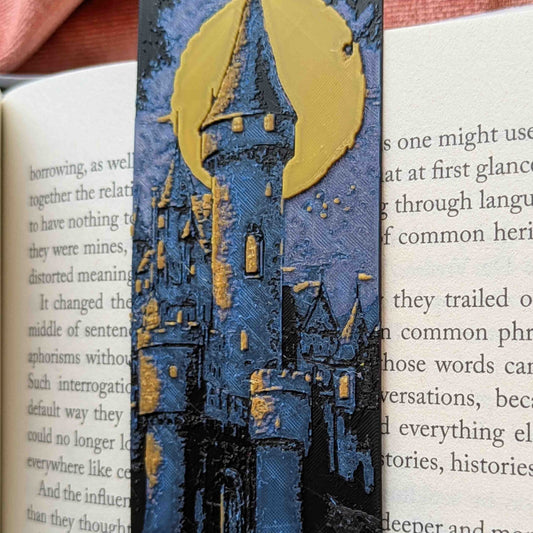Moonlit Castle I Art Bookmark Fantasy Reader Gift - Starry Skies Austin