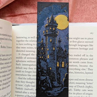 Moonlit Castle II Art Bookmark Fantasy Reader Gift - Starry Skies Austin