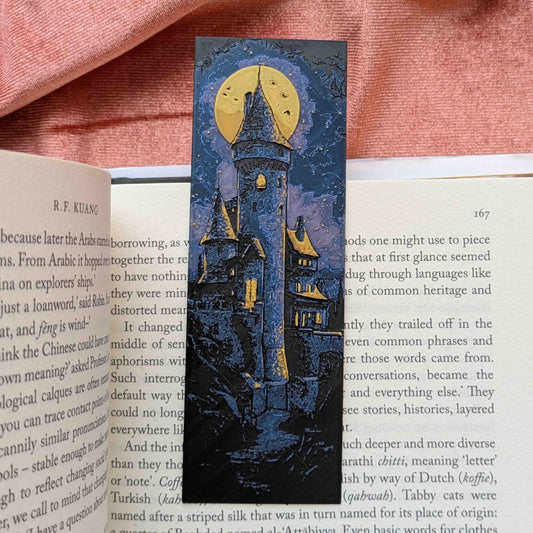 Moonlit Castle III Art Bookmark Fantasy Reader Gift - Starry Skies Austin