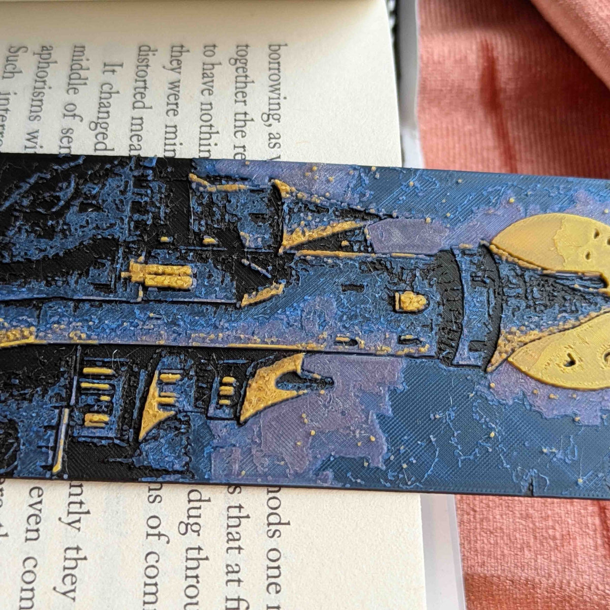 Moonlit Castle III Art Bookmark Fantasy Reader Gift - Starry Skies Austin