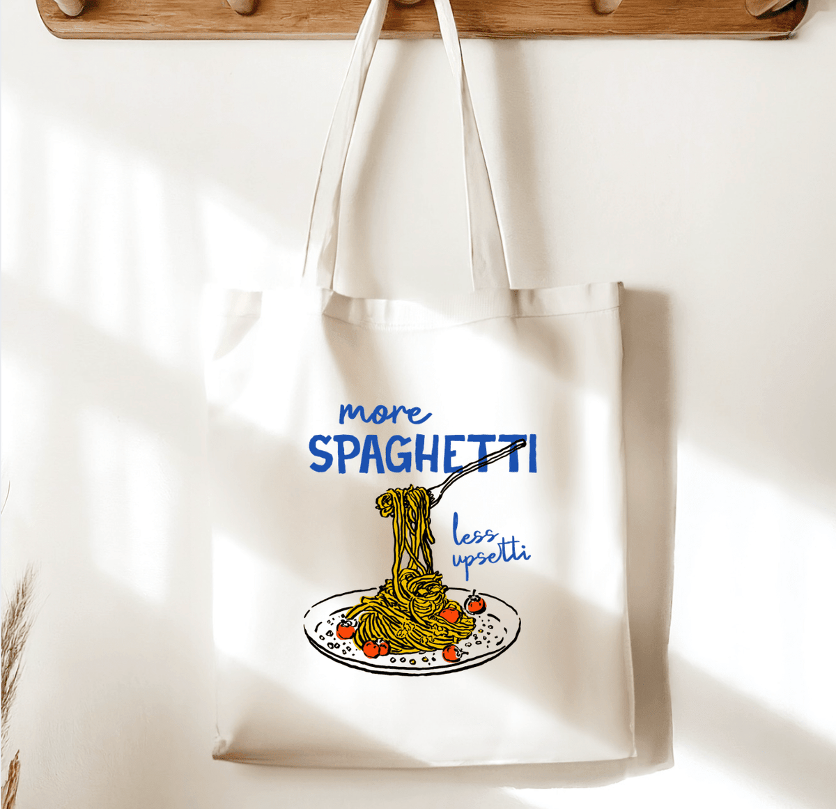 More Spaghetti Less Upsetti Sublimated Canvas Tote Bag - Starry Skies Austin