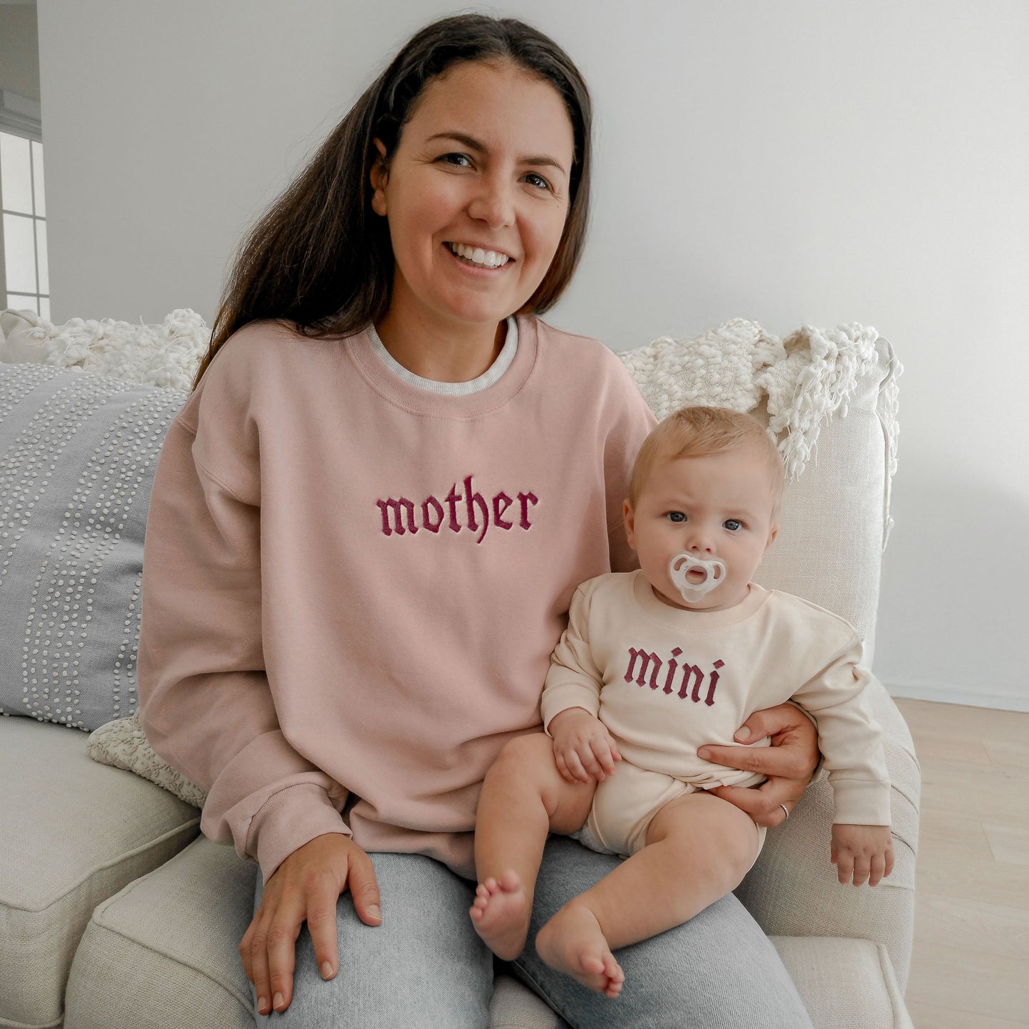 Gothic Mother & Mini Embroidered Matching Sweatshirts