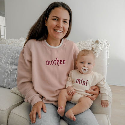 Gothic Mother & Mini Embroidered Matching Sweatshirts