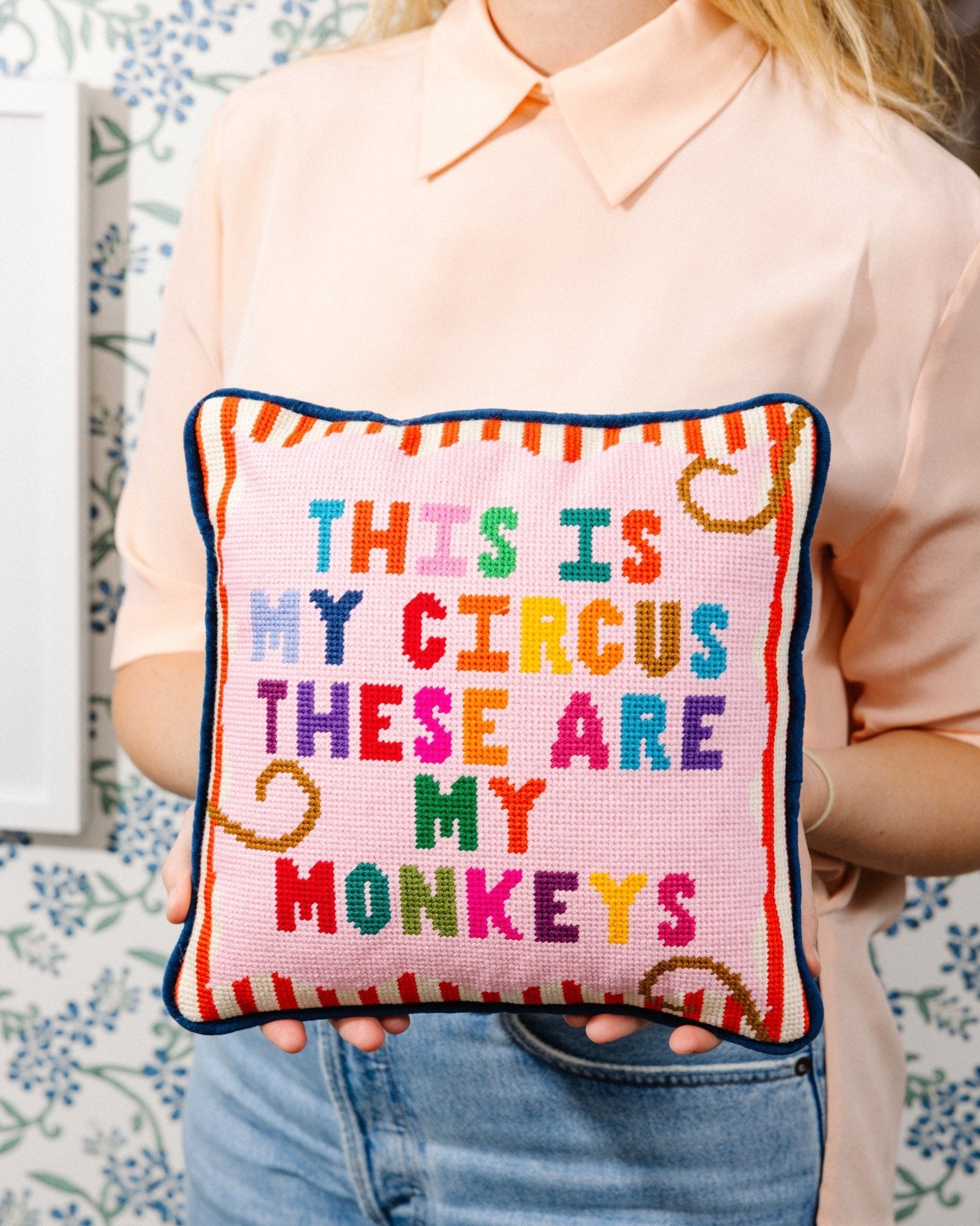 My Circus Needlepoint Pillow - Starry Skies Austin