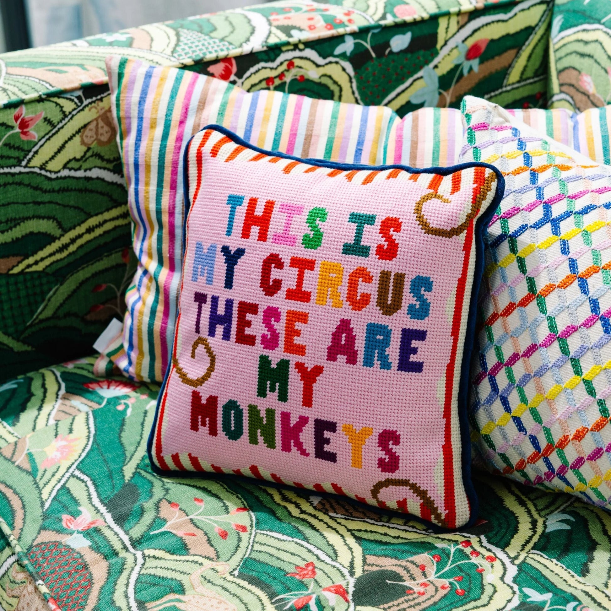 My Circus Needlepoint Pillow - Starry Skies Austin
