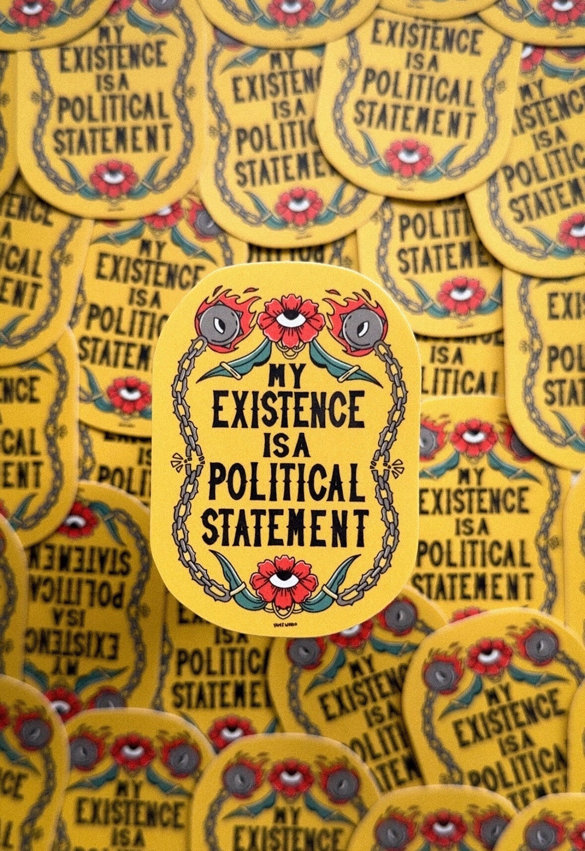 My Existence is a Political Statement Sticker - Starry Skies Austin