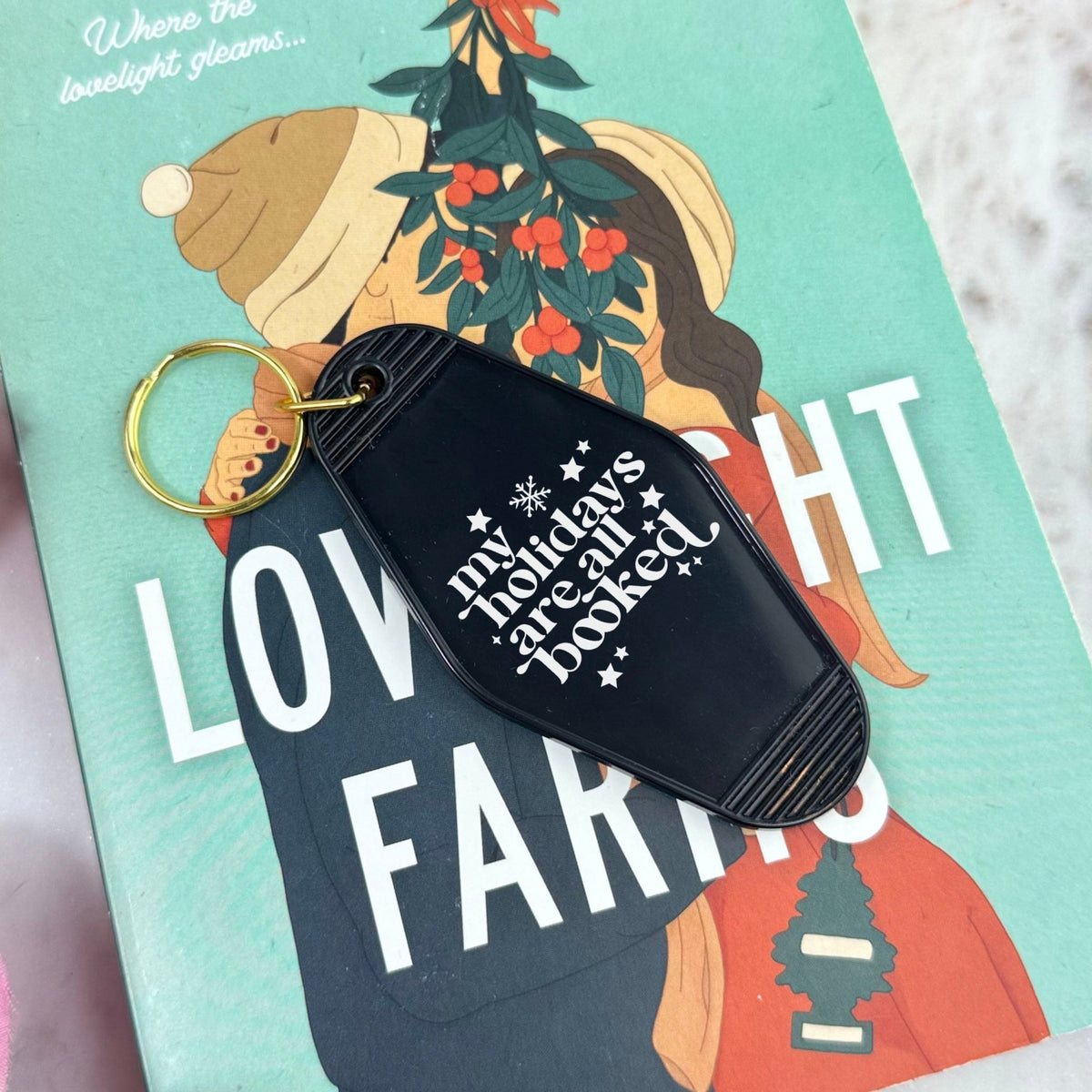 My Holidays Are All Booked Retro Motel Keychain - Starry Skies Austin