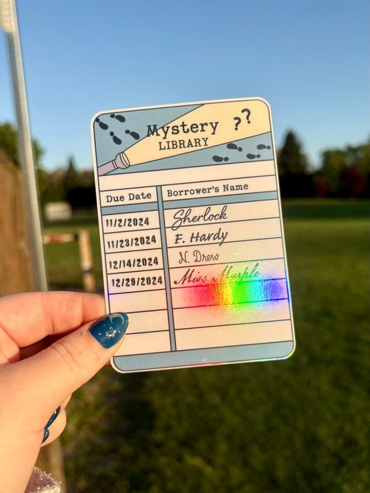 Mystery Library Borrow Card Bookmark - Starry Skies Austin