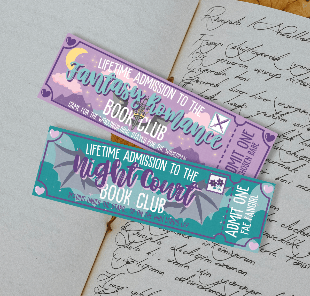 Night Court/Fantasy Romance Book Club Dual-Sided Matte Cardstock Bookmark - Starry Skies Austin