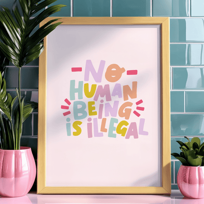 No Human Being is Illegal Unframed Art Print - Starry Skies Austin