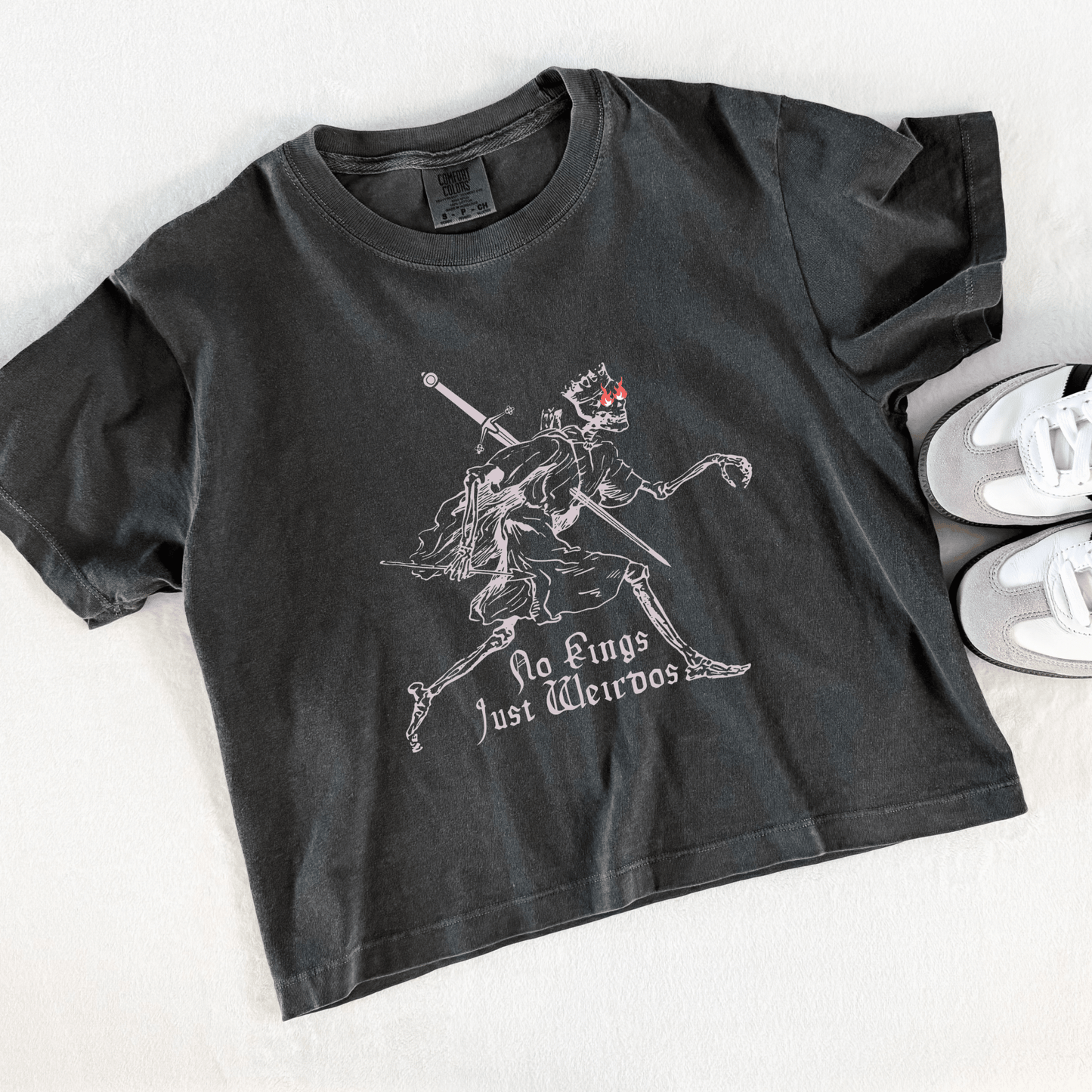 No Kings Just Weirdos Graphic Crop Tee - Starry Skies Austin