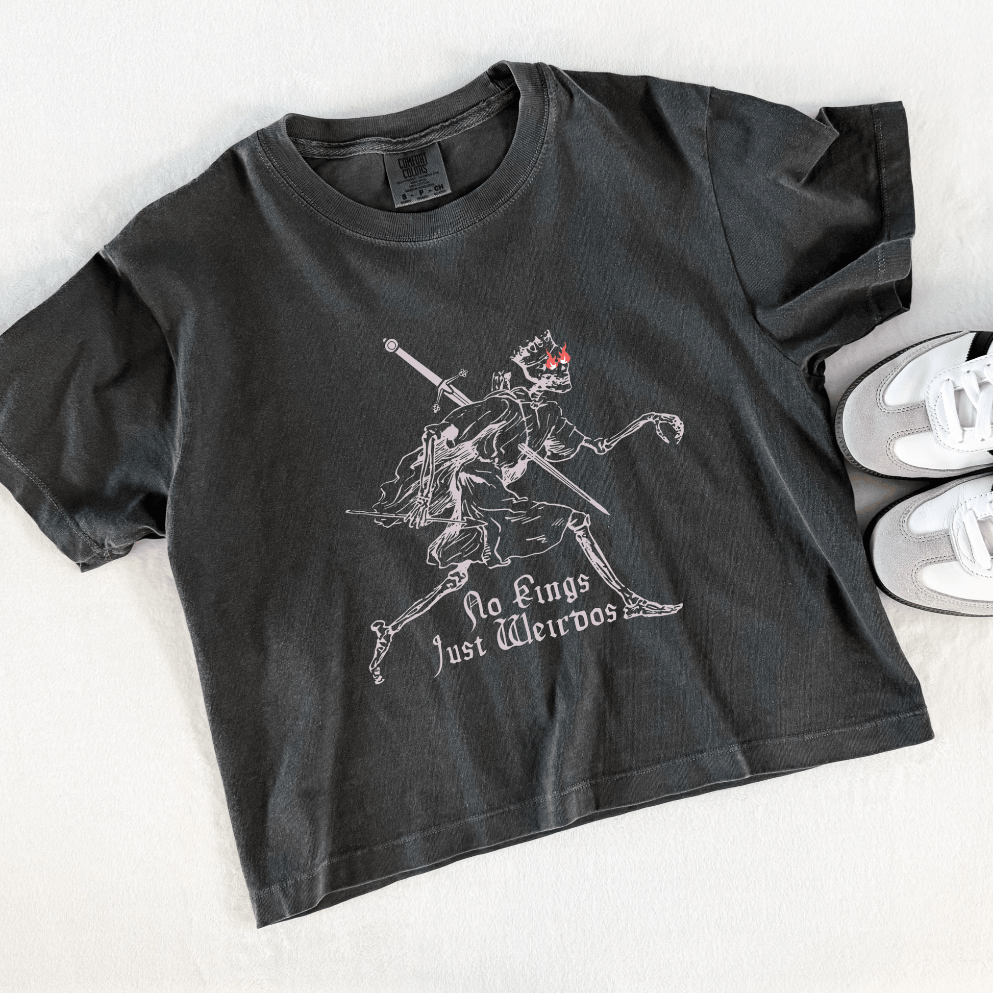 No Kings Just Weirdos Graphic Crop Tee - Starry Skies Austin