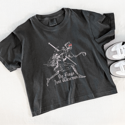 No Kings Just Weirdos Graphic Crop Tee - Starry Skies Austin