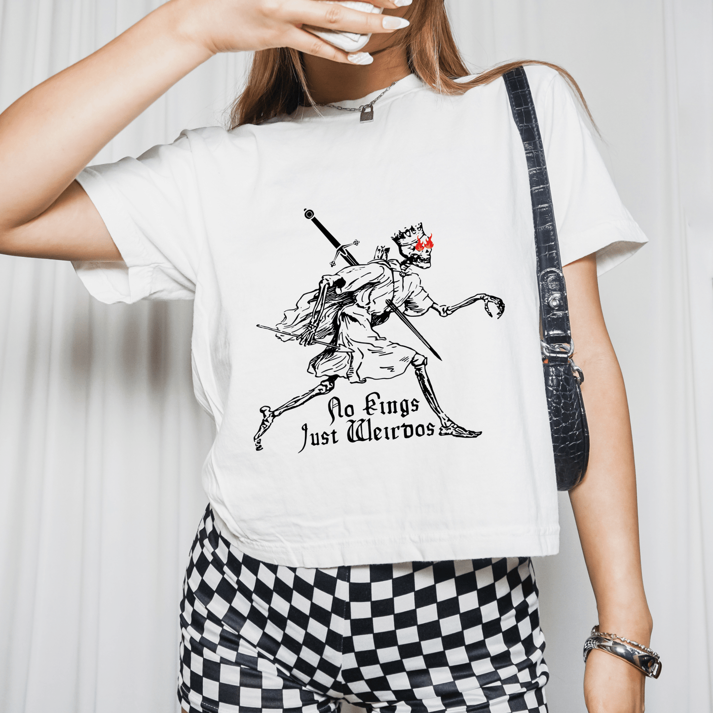 No Kings Just Weirdos Graphic Crop Tee - Starry Skies Austin