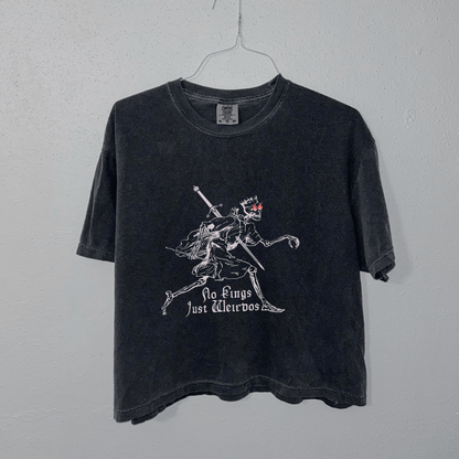 No Kings Just Weirdos Graphic Crop Tee - Starry Skies Austin