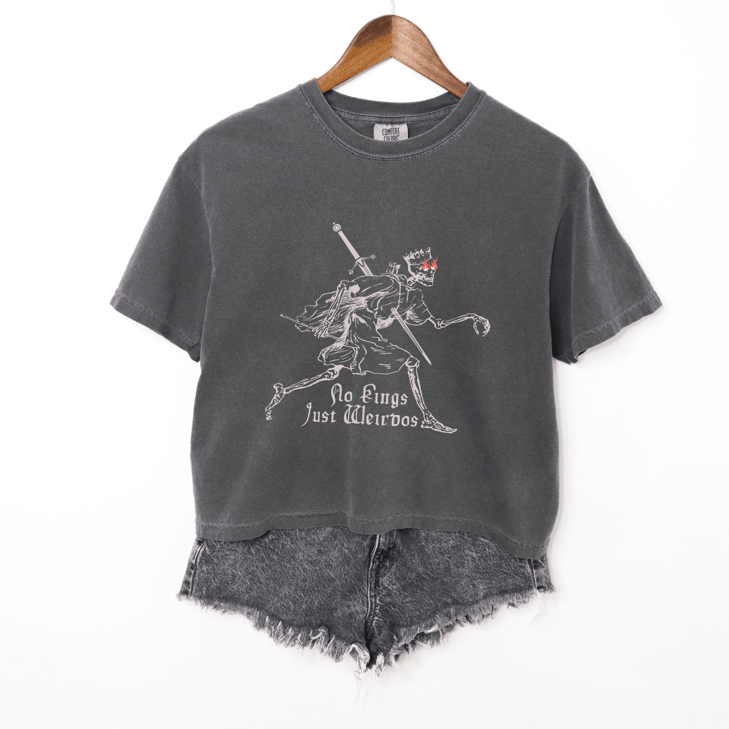 No Kings Just Weirdos Graphic Crop Tee - Starry Skies Austin