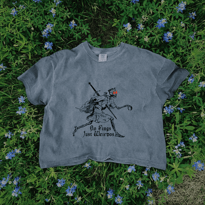 No Kings Just Weirdos Graphic Crop Tee - Starry Skies Austin