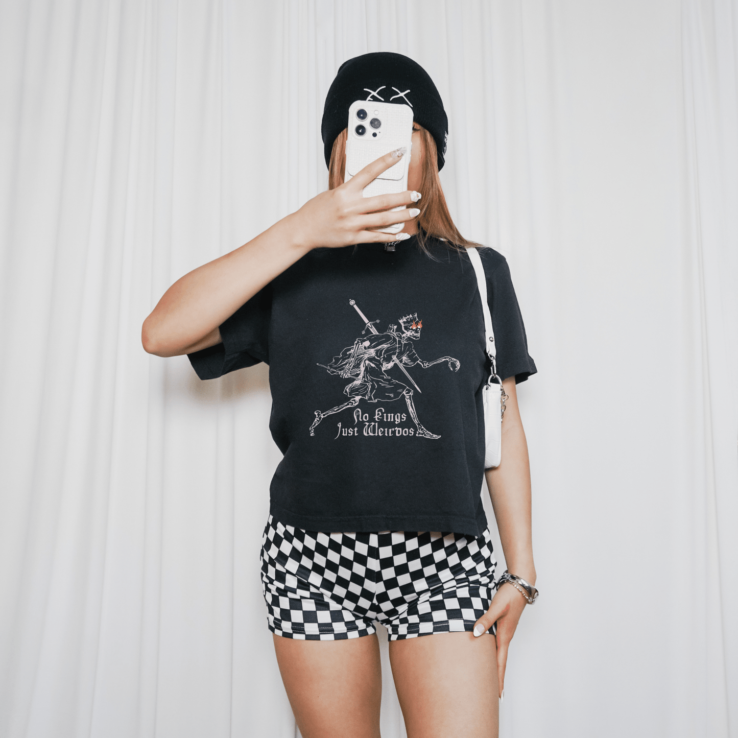 No Kings Just Weirdos Graphic Crop Tee - Starry Skies Austin