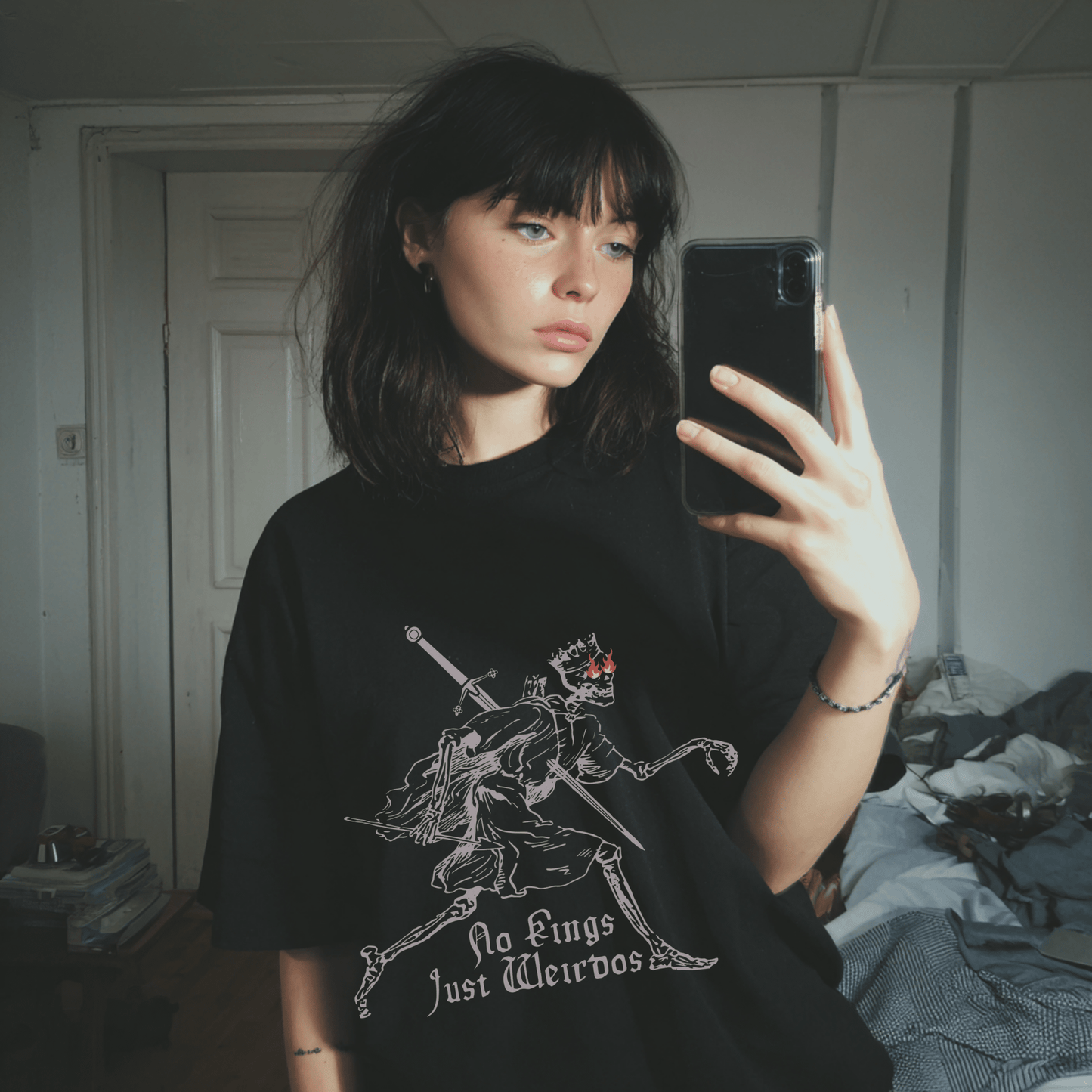No Kings Just Wierdos Graphic Tee - Starry Skies Austin