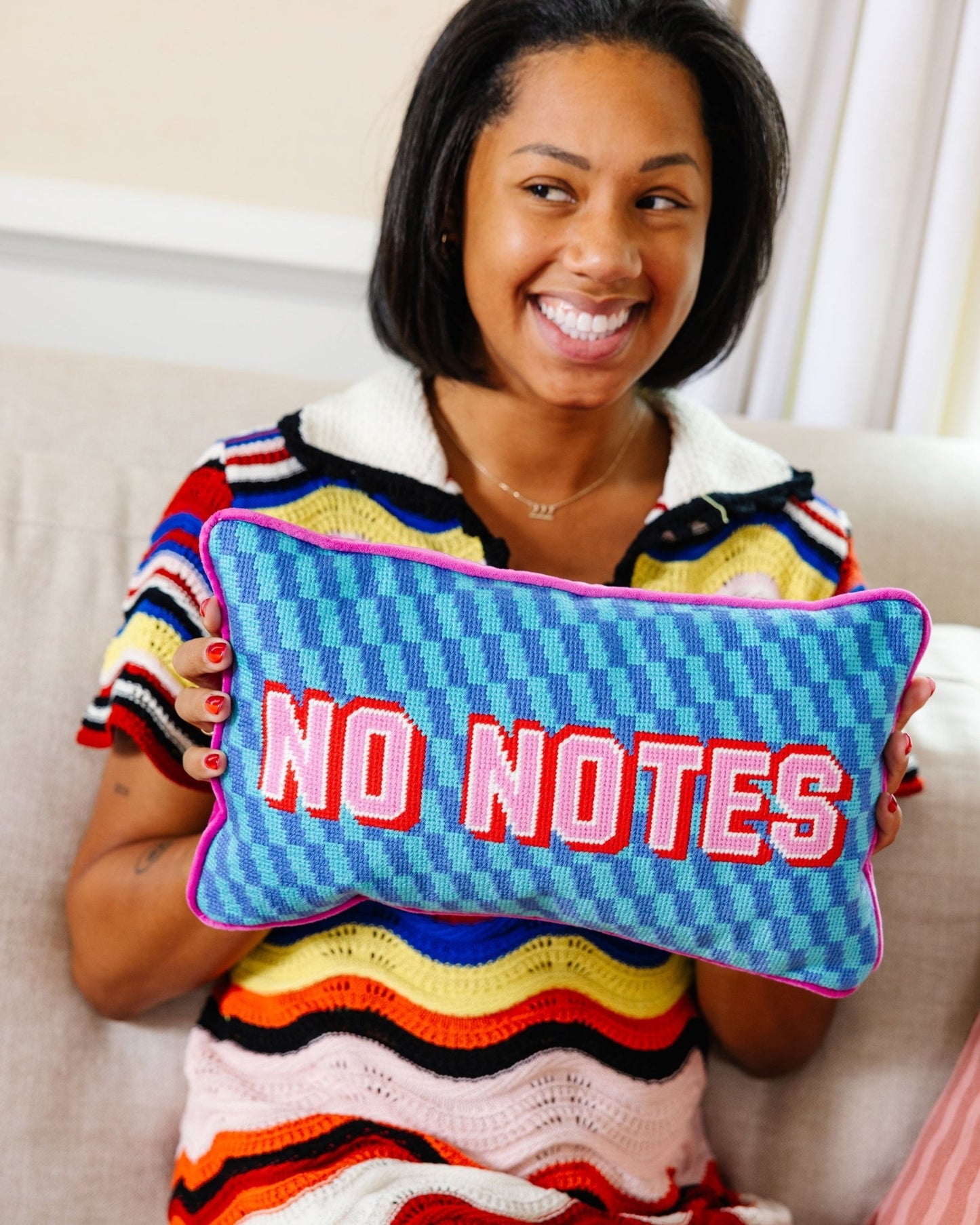 No Notes Needlepoint Pillow - Starry Skies Austin
