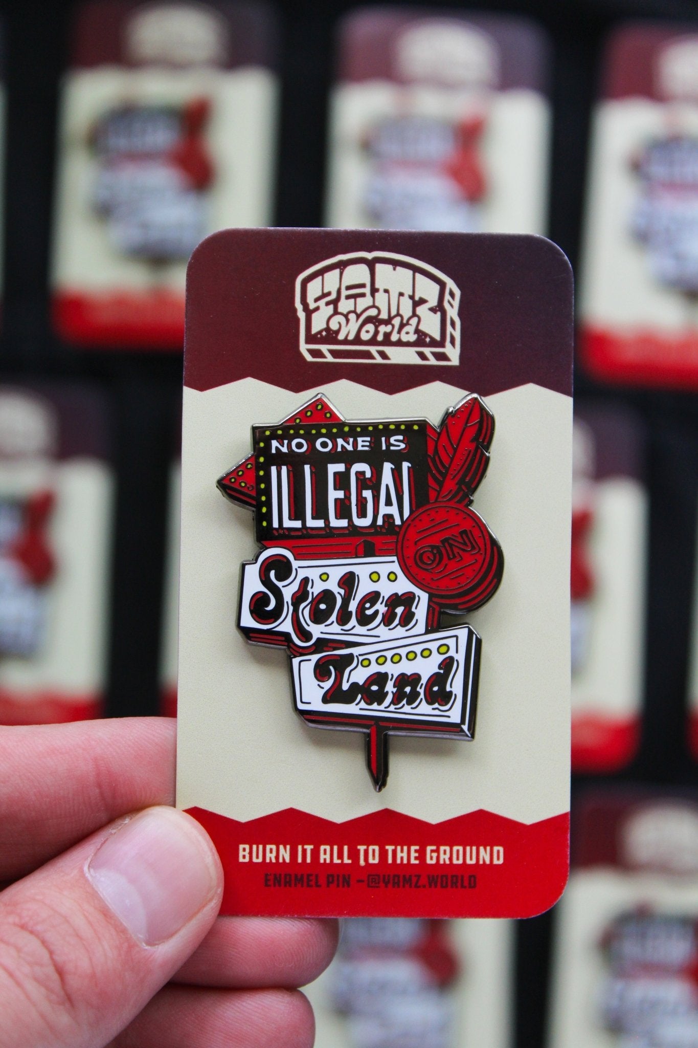 No One is Illegal on Stolen Land Pin - Starry Skies Austin