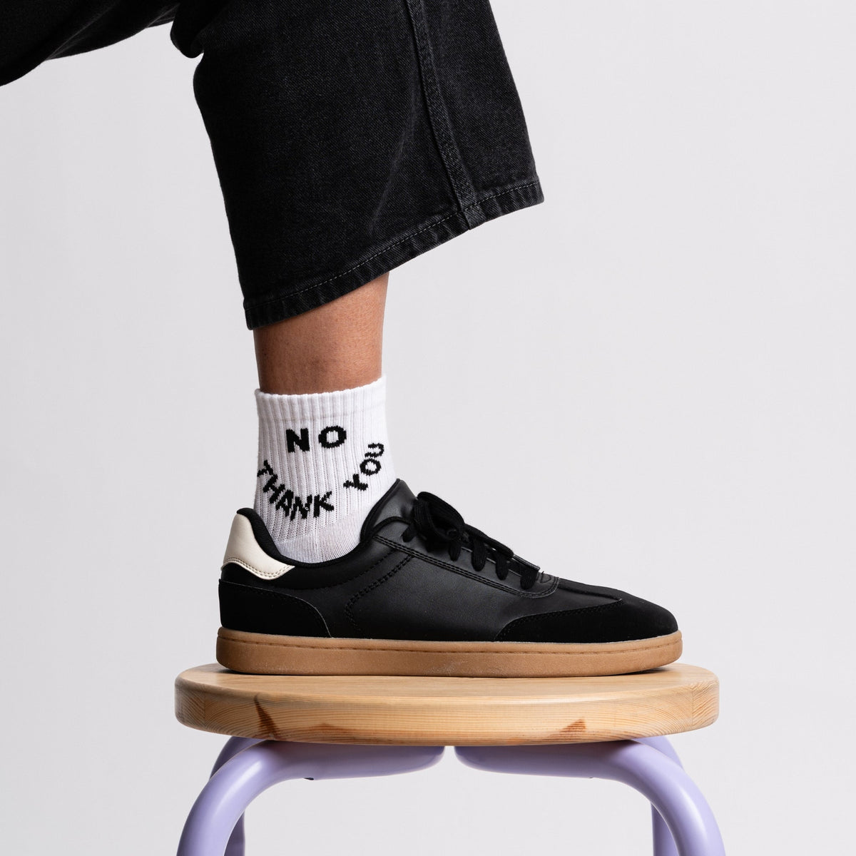 No Thank You Quarter Crew Socks - Starry Skies Austin